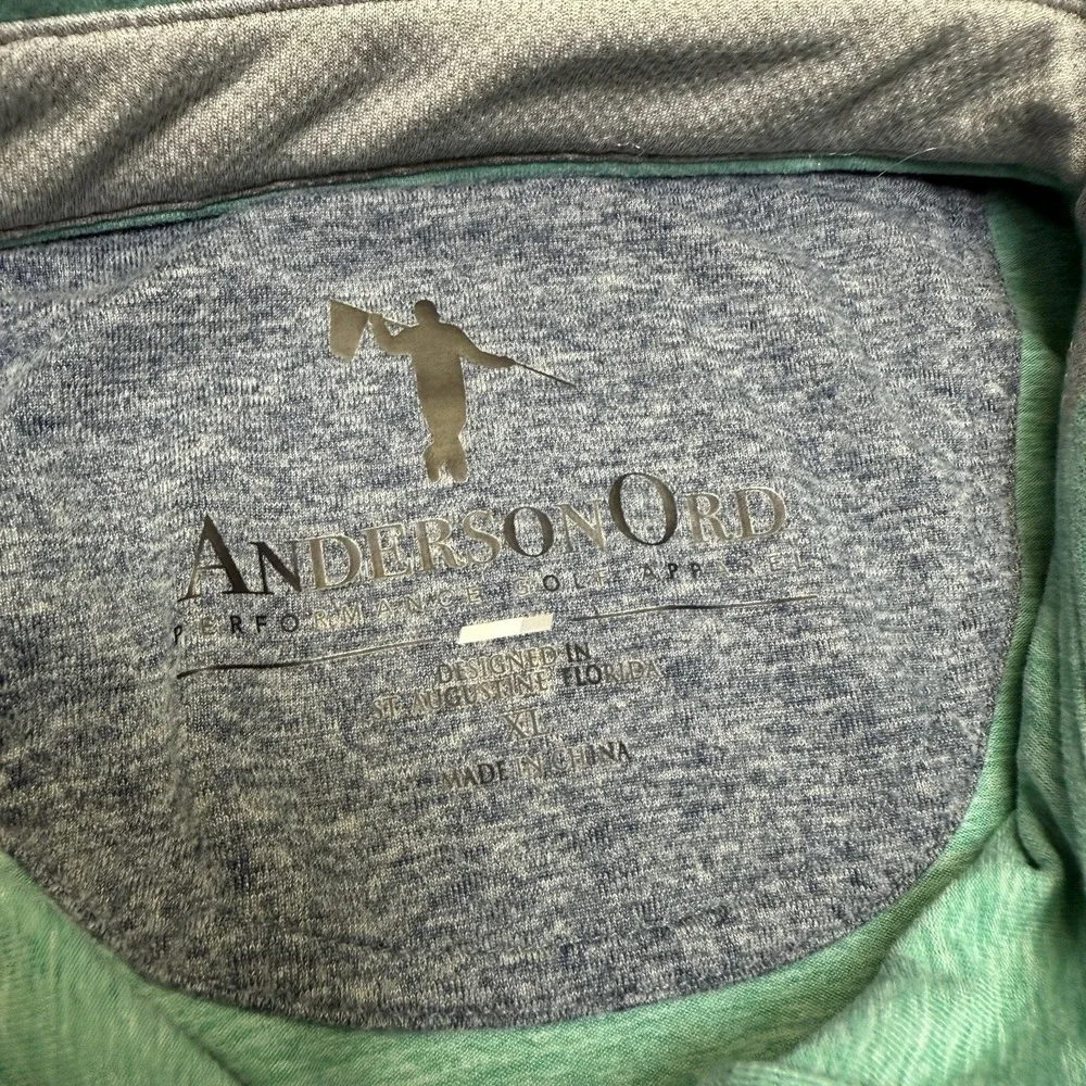 Anderson Ord Polo Shirt Men XL Color Block Striped Short Sleeve Golf Performance